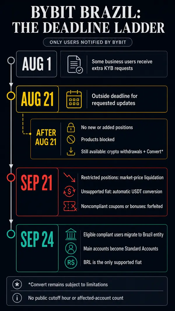 Через 30 дней на Bybit начнутся принудительные ликвидации бизнес-криптосчетов, не прошедших новую верификацию.