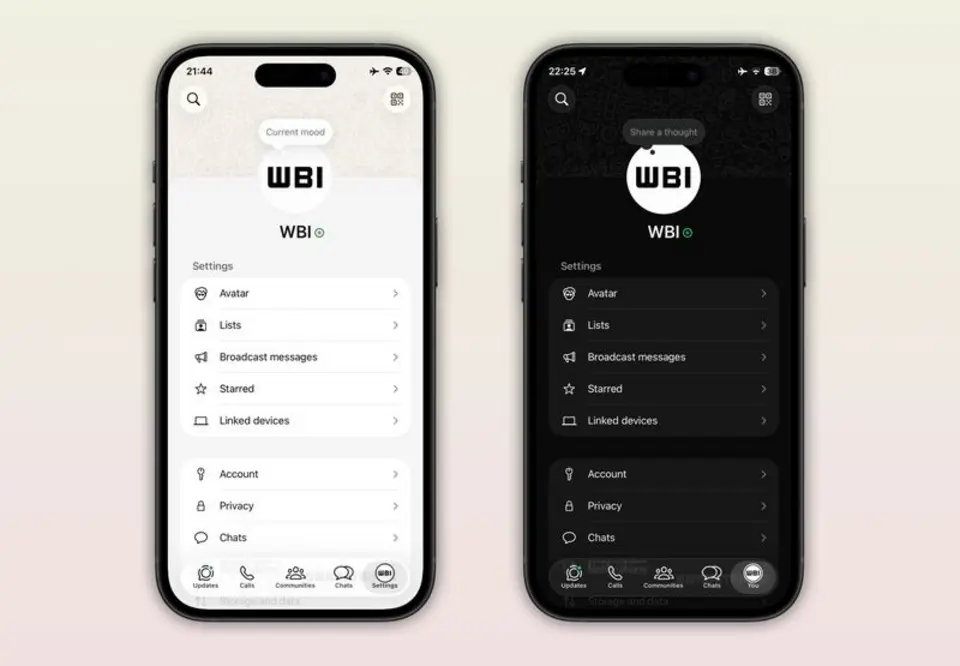 WhatsApp* заменил иконку настроек на новую вкладку профиля