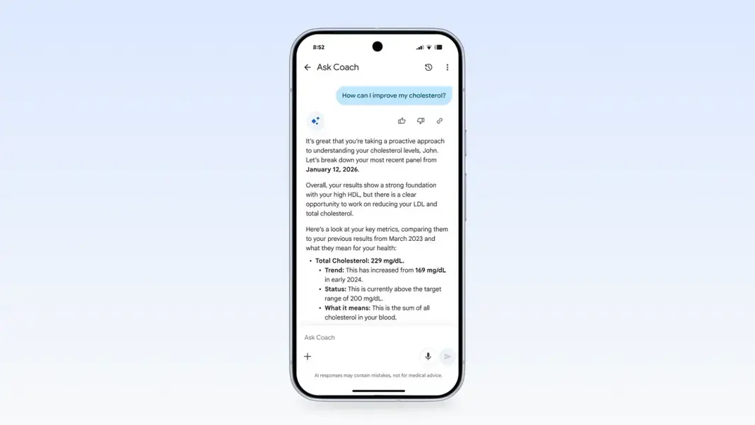 Google хочет получить всю вашу медицинскую историю для своего нового AI-тренера в Fitbit