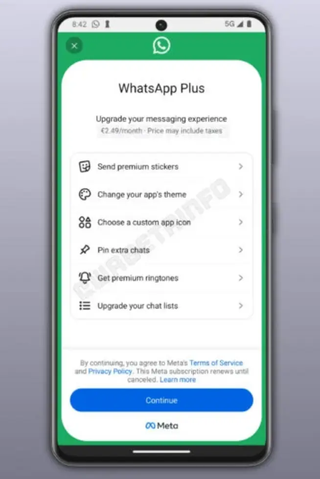 WhatsApp* Plus начинает внедрение платной подписки для некоторых бета-тестеров