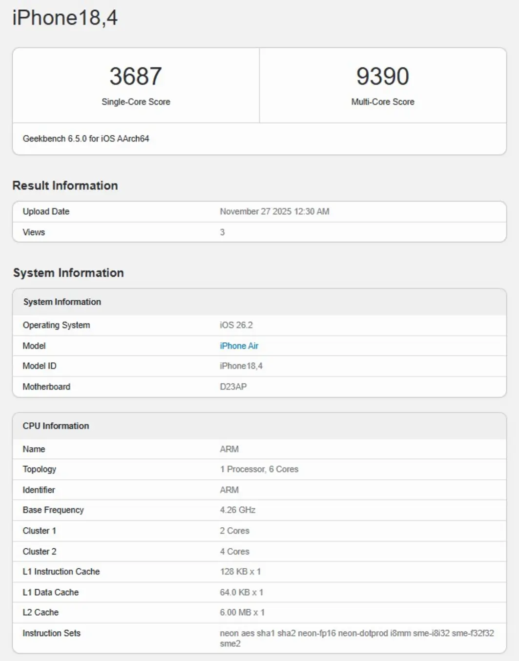 Владелец iPhone 16 Pro Max демонстрирует, что A18 Pro может соперничать с разогнанным A19 Pro по производительности в одноядерных и многоядерных задачах при надлежащем охлаждении