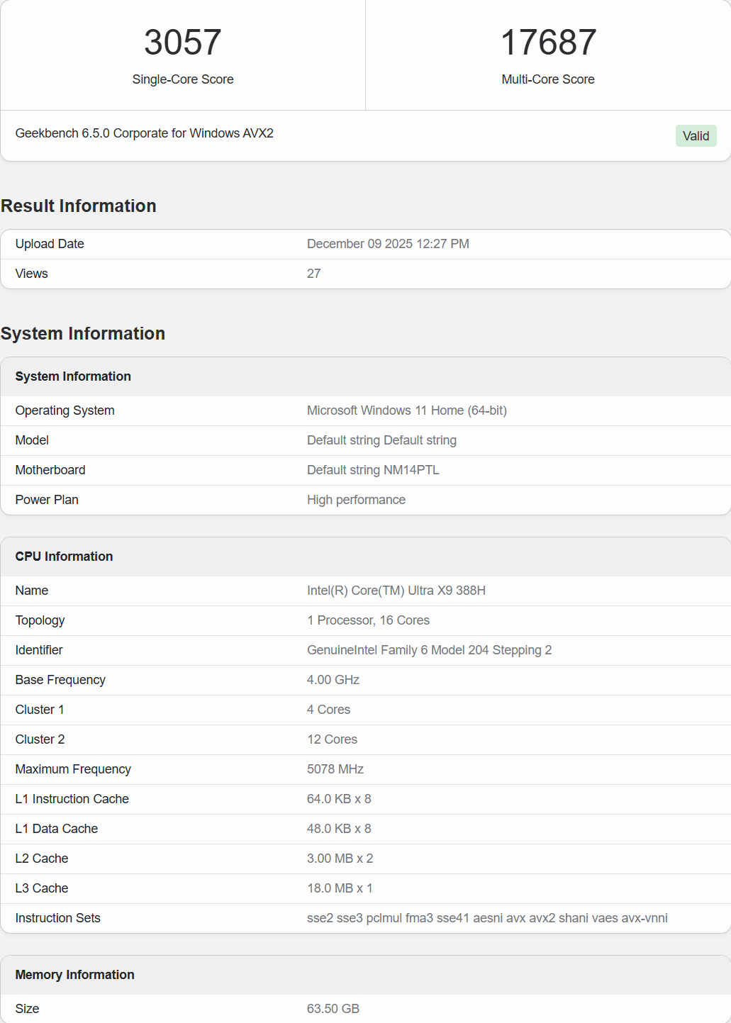 Утечка результатов тестов флагманского процессора Intel Core Ultra X9 388H Panther Lake: соревнуется с Ryzen AI Max+ 395 в одноядерной производительности и на 21% быстрее, чем Core Ultra 9 285H.