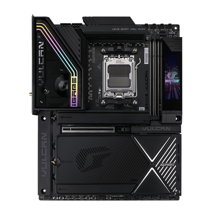 Colorful представила флагманскую материнскую плату для сокета AM5 — iGame X870E Vulcan OC V14: DDR5-10000, ЖК‑дисплей и 22‑фазный VRM