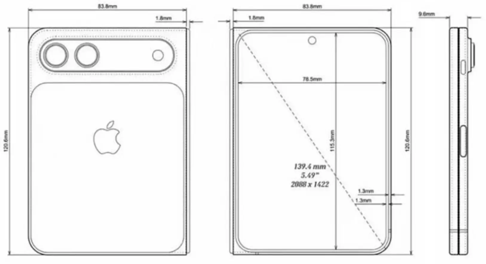 CAD-рендеры iPhone Fold от Apple показывают необычно приземистый дизайн