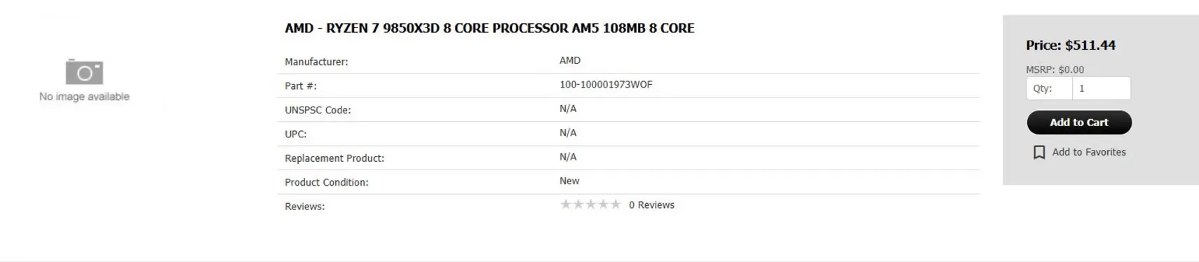 Предполагаемая цена нового AMD Ryzen 7 9850X3D &mdash; 500 долларов США: улучшенный 8-ядерный процессор с 3D V-Cache.