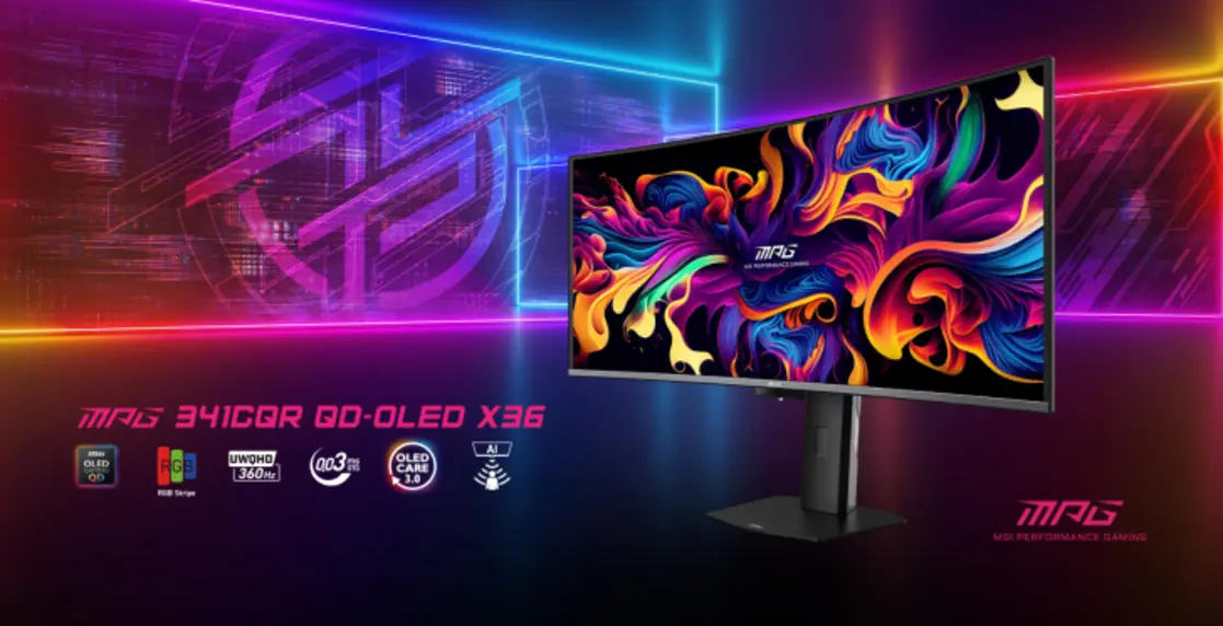Игровой монитор MSI MPG 341CQR QD-OLED X36 &mdash; первый в мире с QD-OLED панелью Samsung 5-го поколения.