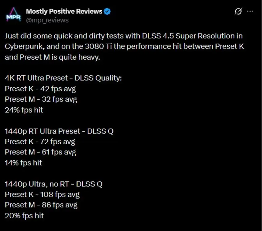Первые тесты DLSS 4.5 выявили значительно более чёткую детализацию, но видеокарты RTX предыдущего поколения теряют почти 20% и более производительности.