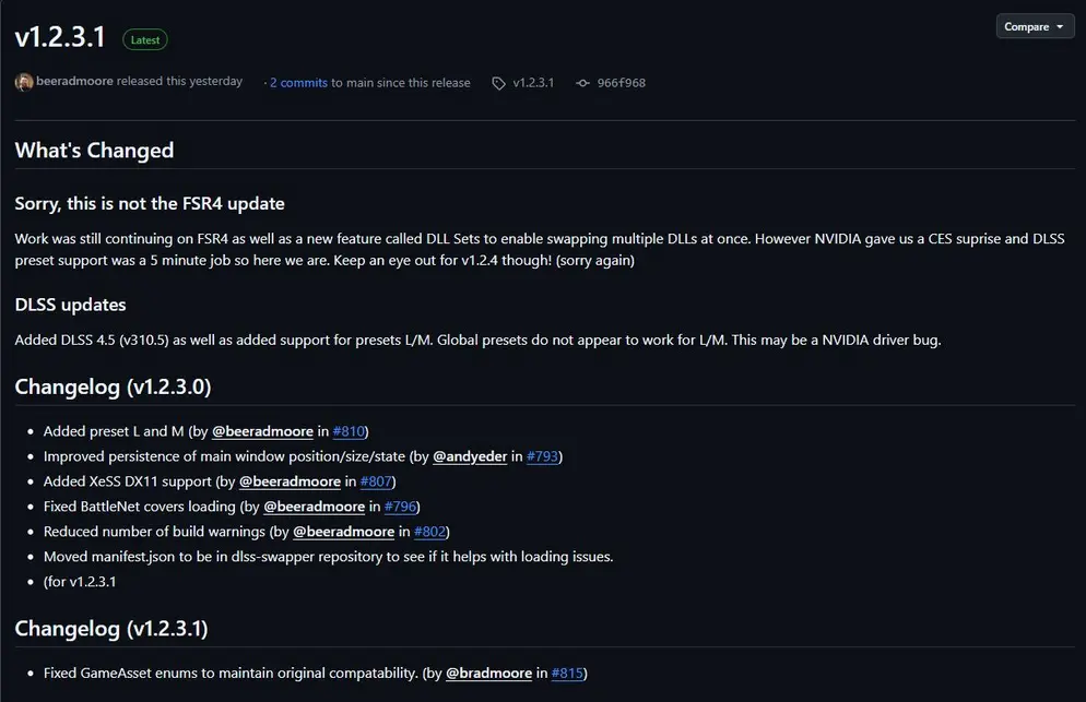 Выпущена версия 1.2.3.1 утилиты DLSS Swapper с поддержкой DLSS 4.5