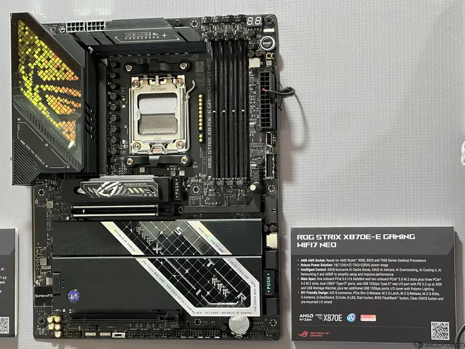 ASUS представляет несколько материнских плат X870 и B850 NEO, возвращая механизм кнопки PCIe Q-Release.