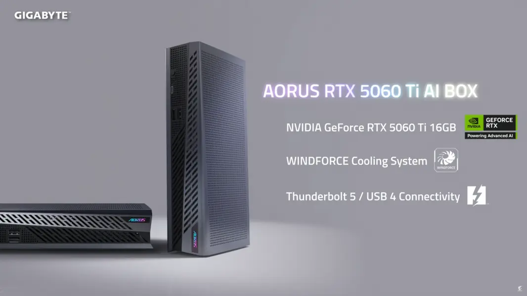 GIGABYTE объявляет о скором выходе AORUS RTX 5060 Ti AI BOX на рынок Индии