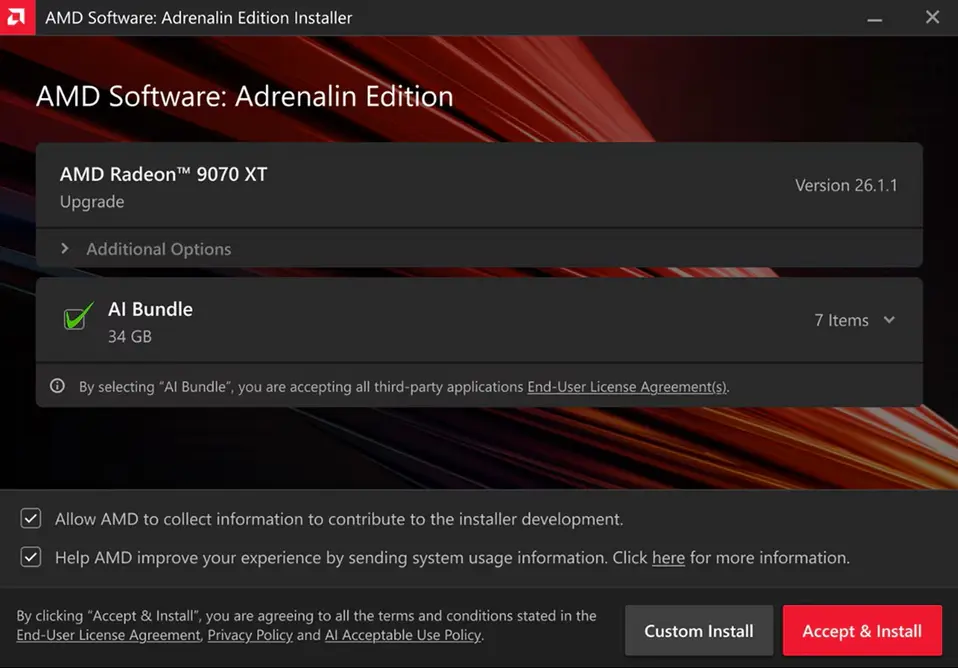 AMD выпускает Adrenalin Edition 26.1.1 с пакетом инструментов AI Bundle и поддержкой процессоров Ryzen AI 400