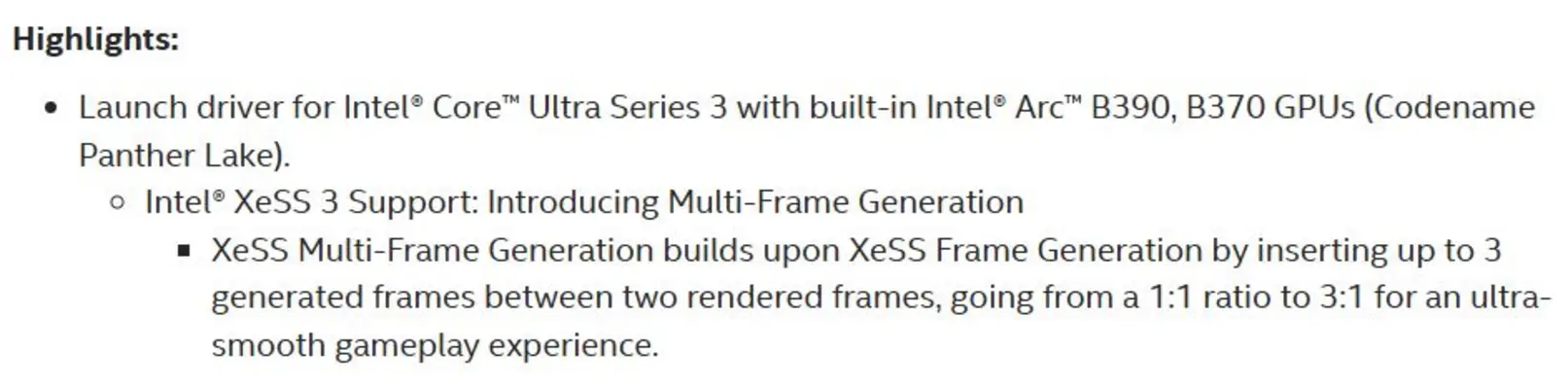 В свежем драйвере для видеокарт Intel Arc появилась поддержка XeSS 3 с технологией генерации кадров для более плавного геймплея