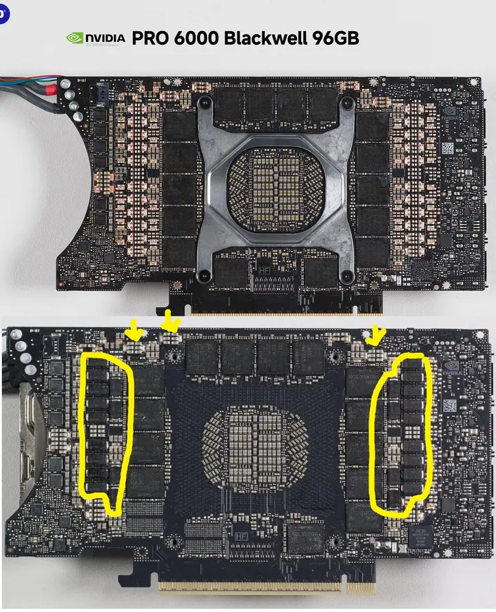 Замечена печатная плата NVIDIA RTX 6000D 84 GB: компоновка из 28 чипов GDDR7 по 3GB