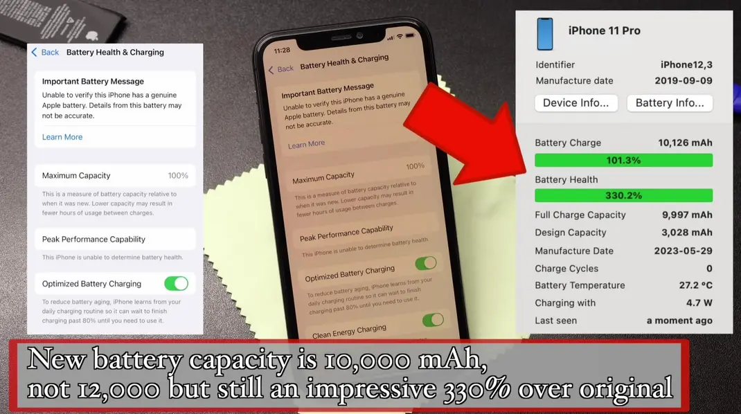 Вторая жизнь старого iPhone 11 Pro: кастомный аккумулятор на 12 000 mAh доказал Apple, что ограничений по пространству не существует