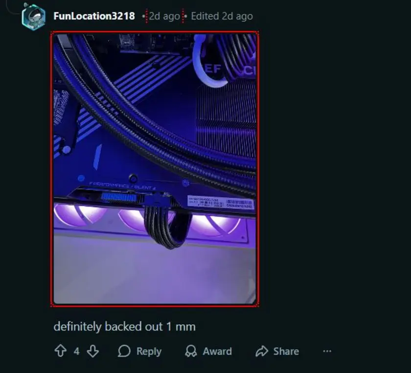 Несколько пользователей сообщают, что желтый 16-контактный разъем MSI самопроизвольно выдвигается, значительно увеличивая риск плавления