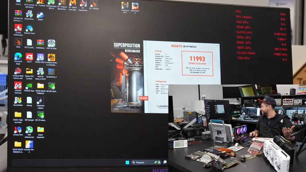 Teclab обходит лимит частоты памяти NVIDIA RTX 50: разгон RTX 5070 Ti до 36 Гбит/с и выше
