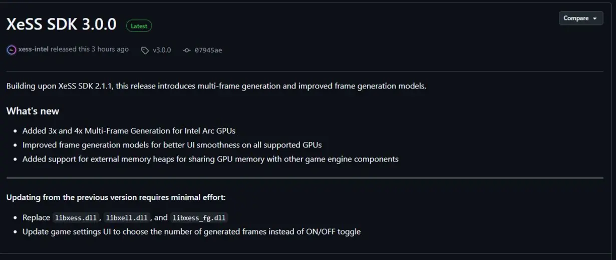 Intel опубликовала XeSS 3 SDK на GitHub, но код остался закрытым