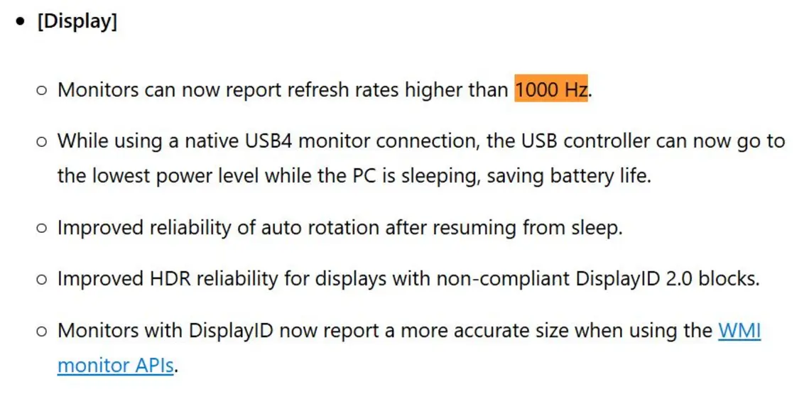 Windows 11 готовится к поддержке дисплеев с частотой 1000 Гц+: подробности из нового блога