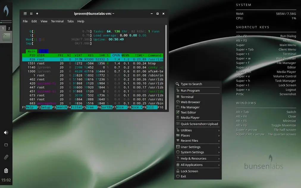 BunsenLabs Carbon поддерживает огонь CrunchBang на Debian 13