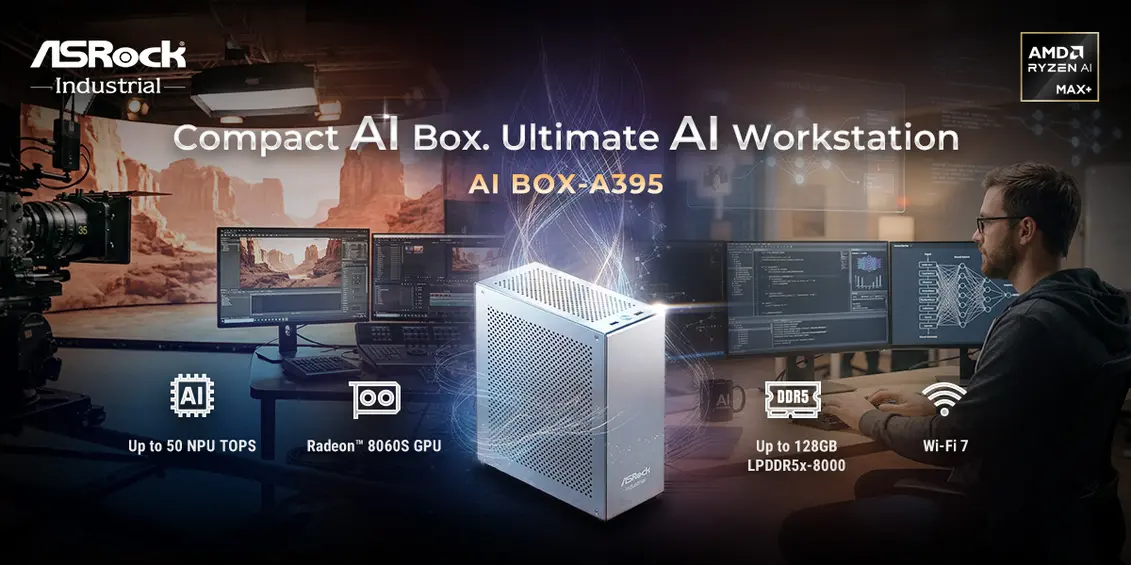 ASRock выпускает AI BOX-A395 на базе Ryzen AI Max+ 395 и до 128 ГБ памяти LPDDR5X