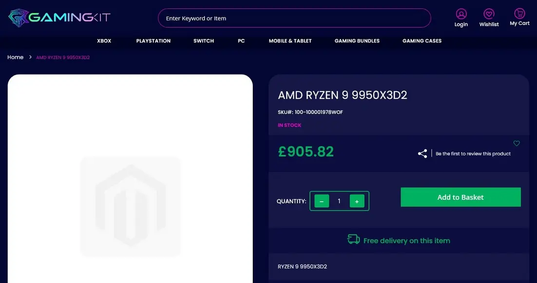 AMD Ryzen 9 9950X3D2 Dual Edition появился в рознице по цене почти 1000 долларов