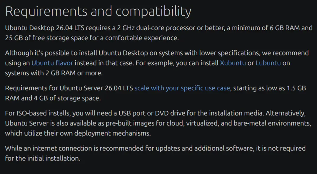 Системные требования ОС Ubuntu 26.04 (Linux) стали выше, чем у Microsoft Windows 11