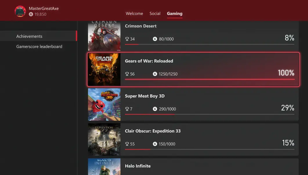 Достижения Xbox получили визуальное обновление и парочку «QoL»-функций