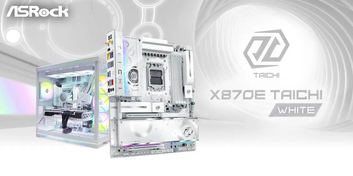 ASRock отходит от традиций Taichi: представлен первый полностью белый флагман X870E для нового процессора AMD Ryzen 9 9950X3D2 Dual Edition
