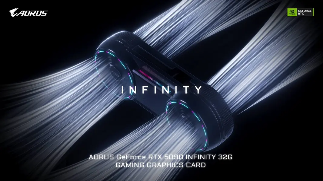 AORUS RTX 5090 Infinity от Gigabyte выходит в продажу: три вентилятора под маской двух и заводской разгон на 323 МГц