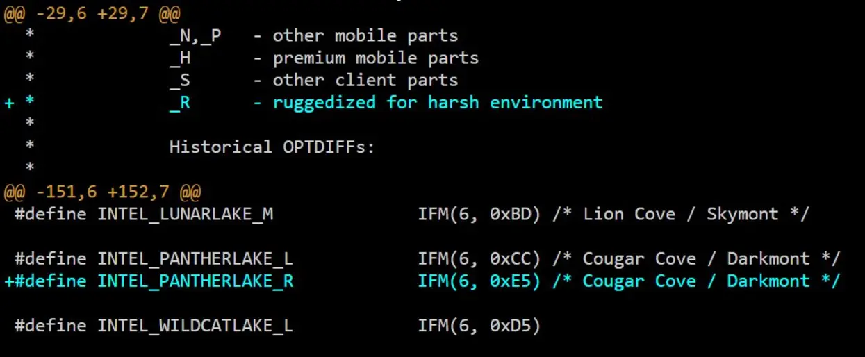 Intel готовит Panther Lake &laquo;R&raquo; для экстремальных условий: патч для Linux раскрыл новый ID 223 и архитектуру только с P-Core и LP-E ядрами
