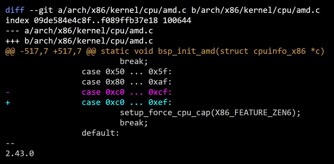 AMD расширяет поддержку семейства Zen 6 в Linux, намекая на более широкую линейку процессоров