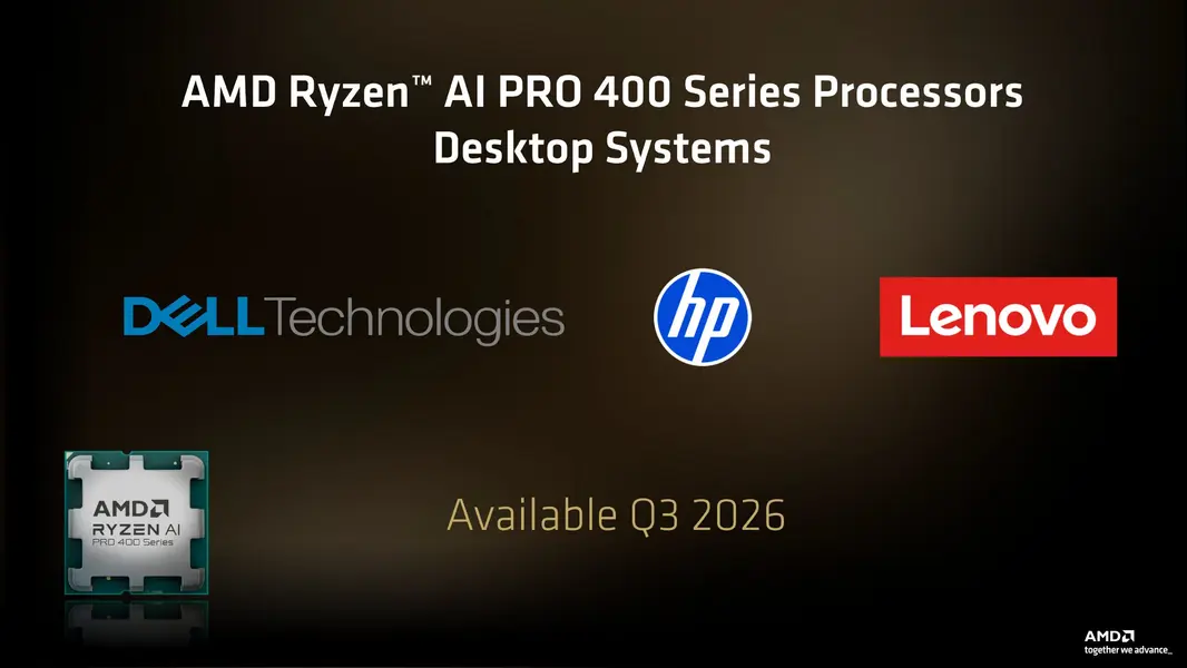 Процессоры AMD Ryzen AI PRO 400 и Ryzen 9 PRO 9965X3D с технологией 3D V-Cache дебютируют в третьем квартале 2026 года