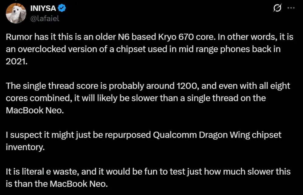 Чип Snapdragon от Qualcomm скрывает неприятный секрет, который, если подтвердится, обеспечит MacBook Neo и его A18 Pro невероятную популярность