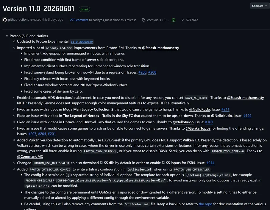 CachyOS Proton теперь загружает файлы DLSS для активации FSR 4 в большем количестве Linux-игр
