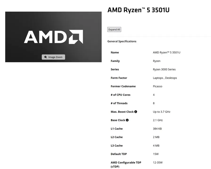 AMD тихо возродила 7-летнюю архитектуру Zen+ в новых мобильных процессорах Ryzen 3 3100U и Ryzen 5 3501U
