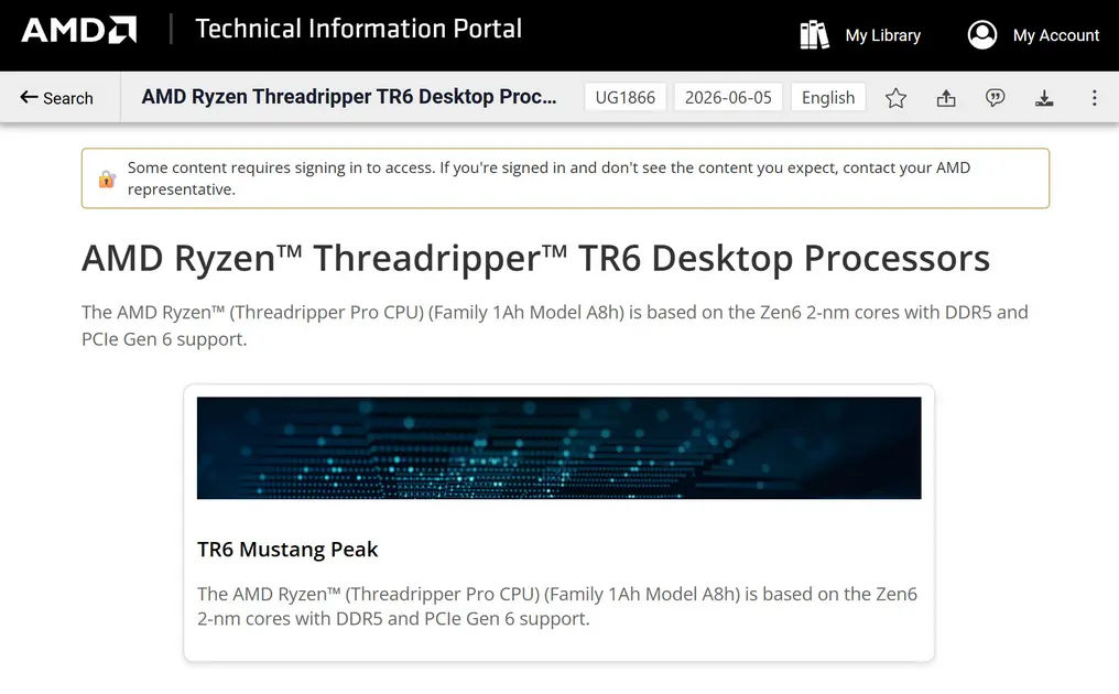 Подтвержден AMD Threadripper следующего поколения «Mustang Peak»: платформа TR6, 2-нм ядра Zen 6 и PCIe Gen6