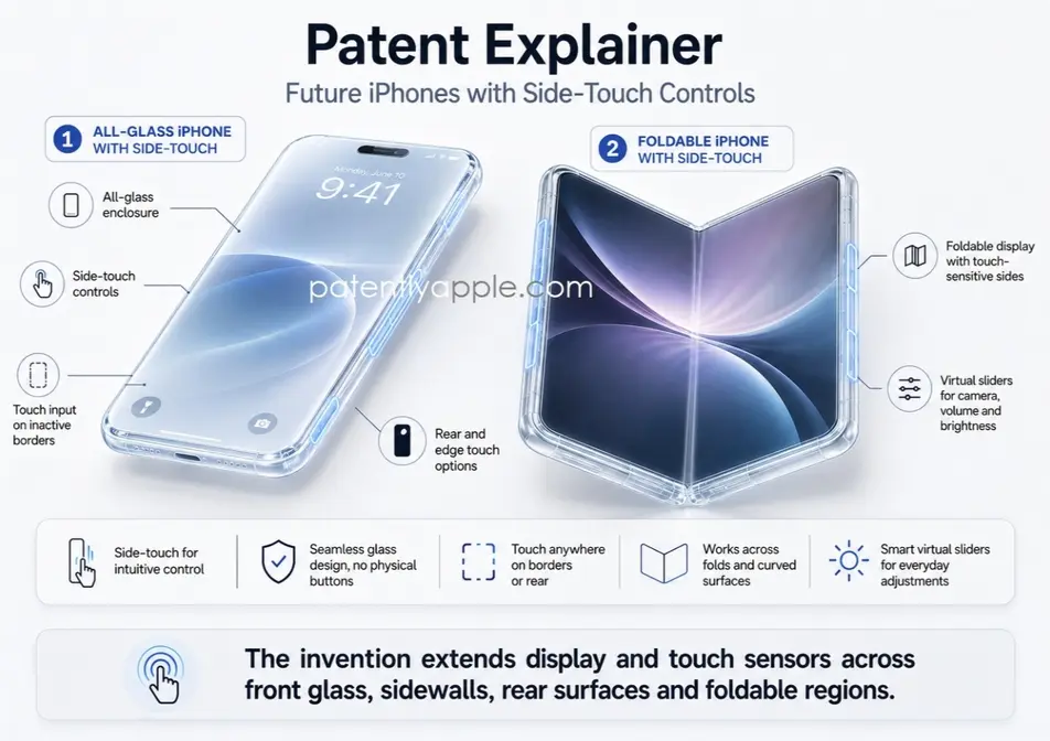 Патент Apple на экран по всей поверхности устройства: от Infinity Display до сенсорных стен в будущих складных гаджетах