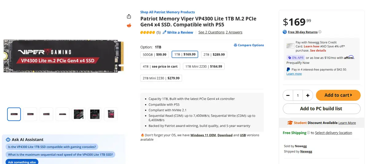 Новый SSD от SanDisk для PS5 объемом до 8 ТБ стоит в 3 раза дороже самой консоли