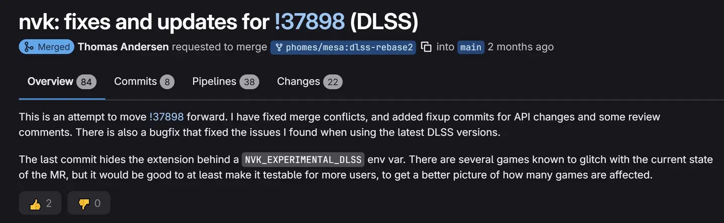 Драйвер NVIDIA NVK Vulkan с открытым исходным кодом получил поддержку DLSS в Mesa 26.2