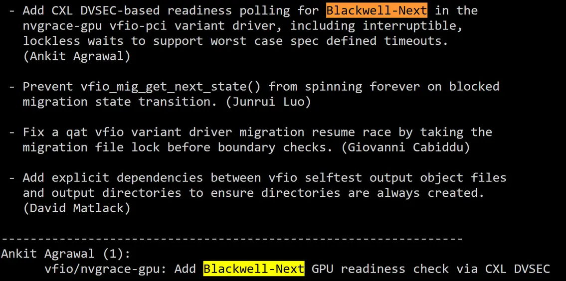 NVIDIA готовится к GPU следующего поколения: &laquo;Blackwell-Next&raquo; обнаружена в патче ядра Linux 7.2