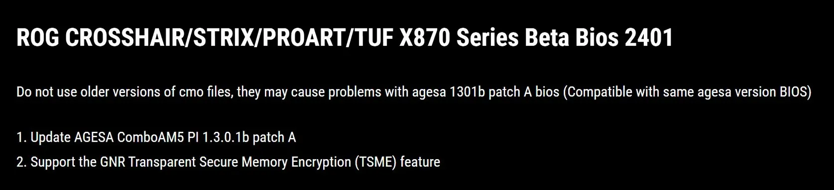 ASUS втихаря выпустила новый BIOS-патч, возвращающий поддержку TSME на потребительские чипы Ryzen