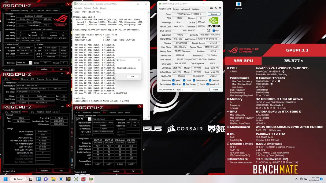 NVIDIA GeForce RTX 5090D стала первой видеокартой Blackwell с частотой 4 ГГц в эффектном разгоне от Team OGS на базе GALAX HOC OC Lab