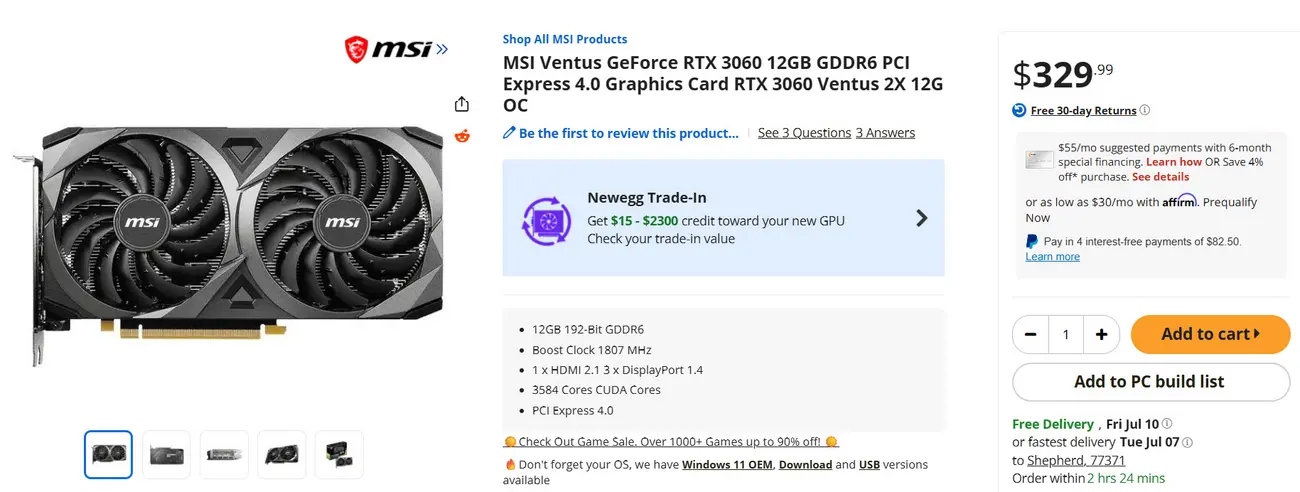 Возвращение видеокарты NVIDIA RTX 3060 12 GB доказывает, насколько плохи дела на рынке ПК-гейминга
