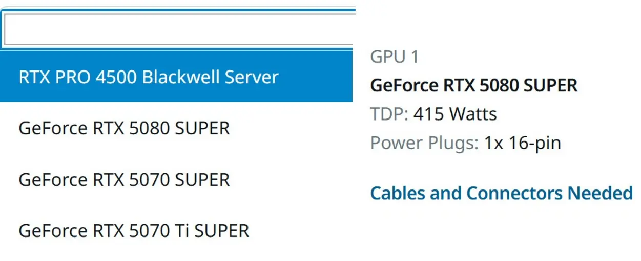 NVIDIA GeForce RTX 5080 SUPER получит TDP 415 Вт: это на 15% больше, чем у RTX 5080, сообщает Seasonic