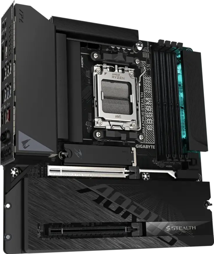 Тихая премьера: GIGABYTE B850M AORUS Stealth с разъемами сзади