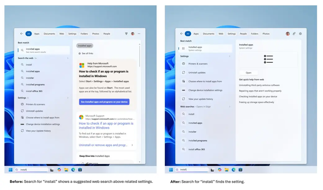 Microsoft официально убирает рекламный контент из поиска Windows