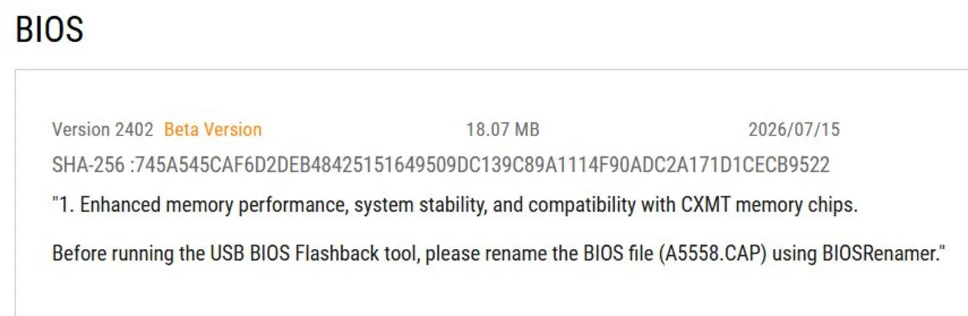 ASUS выпускает новое обновление BIOS для материнских плат AMD серий 600 и 800, повышая совместимость с памятью &laquo;CXMT&raquo;