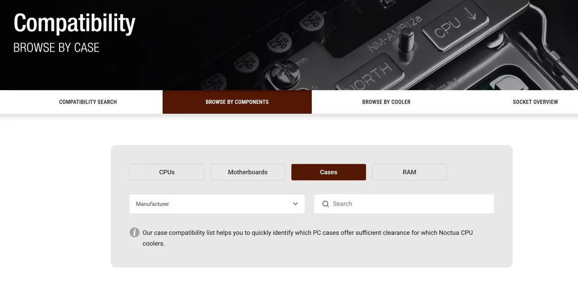 Noctua утверждает, что заявленным производителями спецификациям совместимости кулеров нельзя верить, поэтому компания вручную замерила более сотни корпусов для ПК
