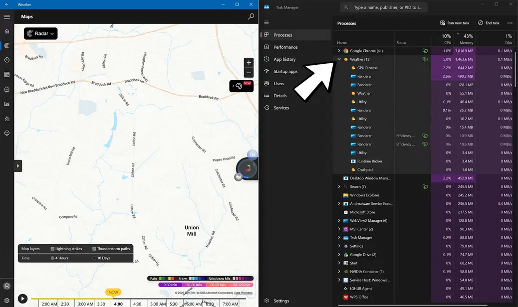 Microsoft проваливает обещание сделать Windows 11 более эффективной по ОЗУ: встроенная &laquo;Погода&raquo; потребляет почти 20% памяти при 8 ГБ