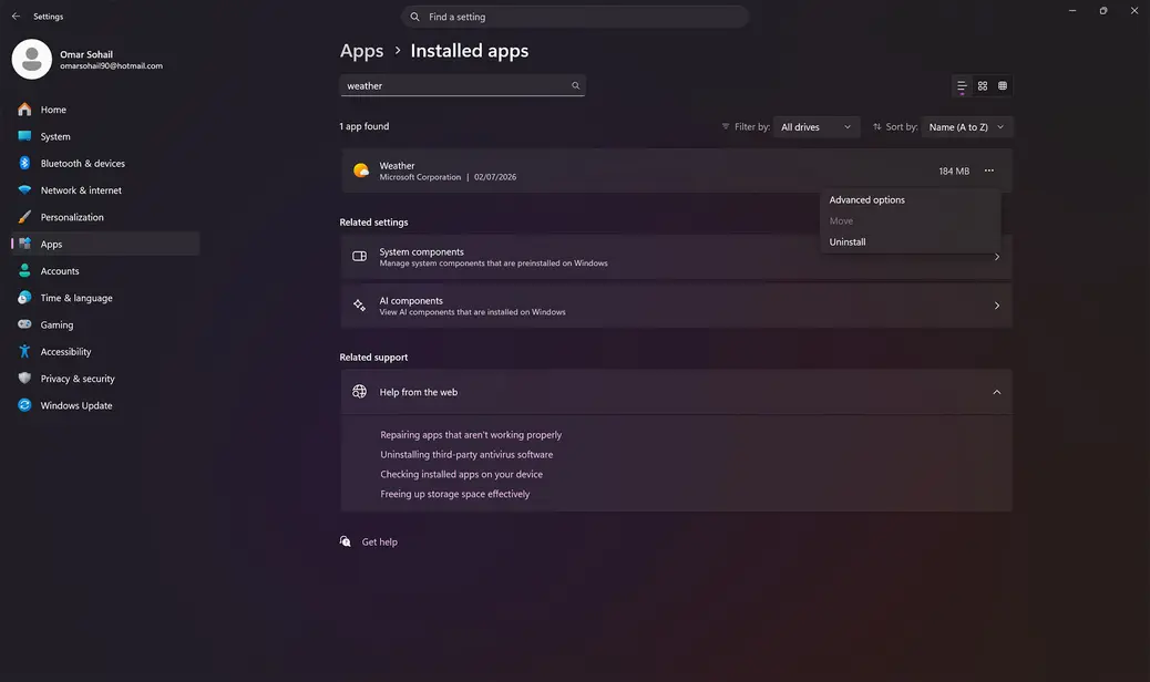 Microsoft проваливает обещание сделать Windows 11 более эффективной по ОЗУ: встроенная &laquo;Погода&raquo; потребляет почти 20% памяти при 8 ГБ